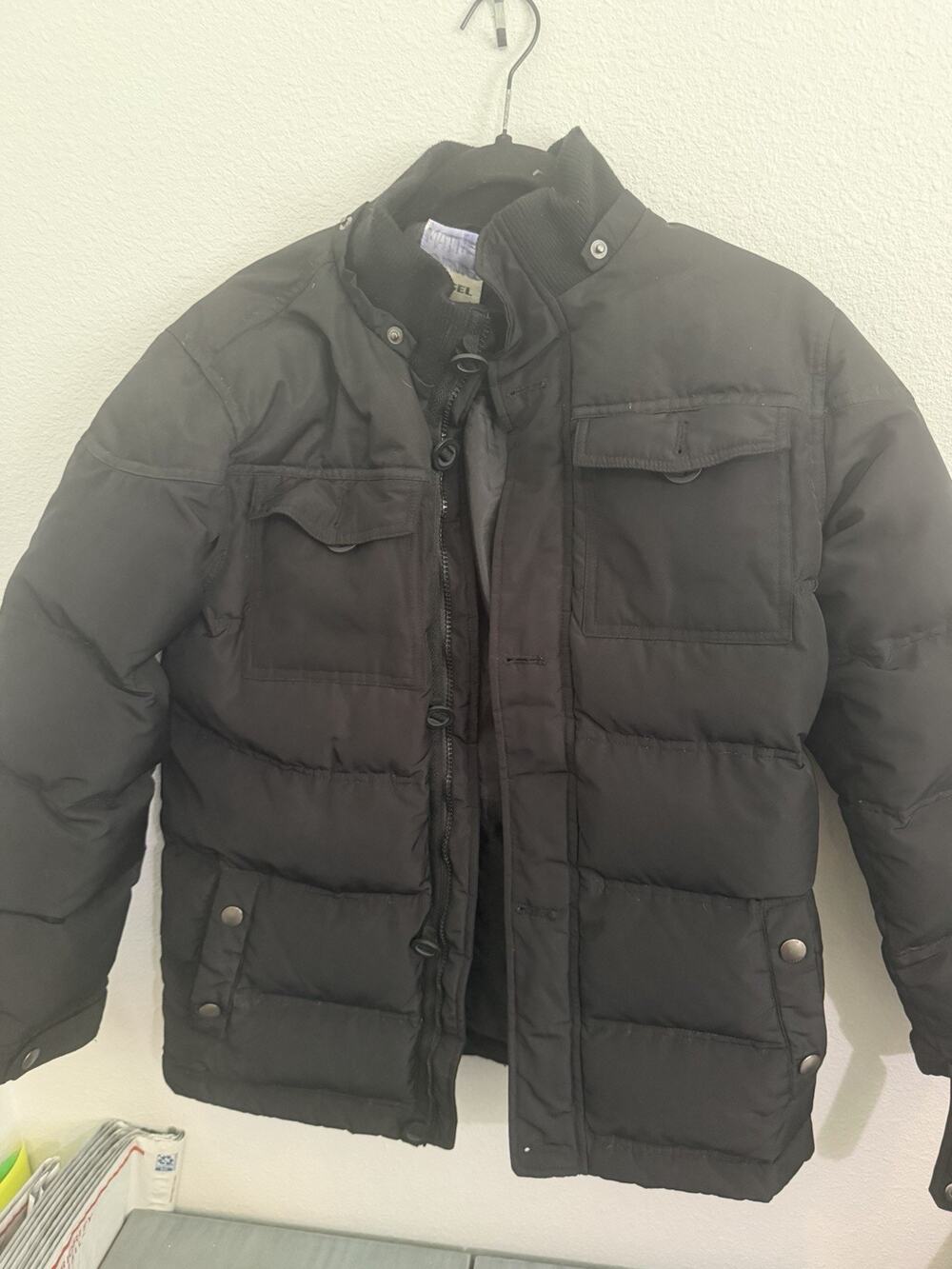 Diesel Boys Jacket Black Puffer Size 14/16 EUC Warm Cargo Pockets HRD